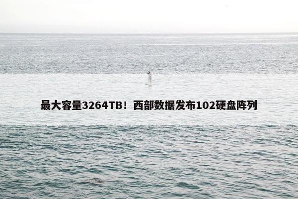 最大容量3264TB！西部数据发布102硬盘阵列