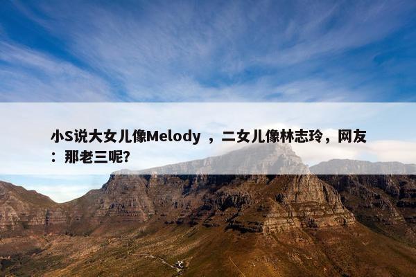 小S说大女儿像Melody ，二女儿像林志玲，网友：那老三呢？