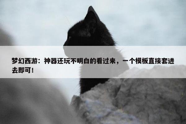 梦幻西游：神器还玩不明白的看过来，一个模板直接套进去即可！