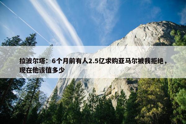 拉波尔塔：6个月前有人2.5亿求购亚马尔被我拒绝，现在他该值多少