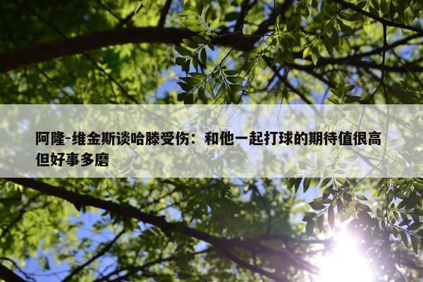 阿隆-维金斯谈哈滕受伤：和他一起打球的期待值很高 但好事多磨