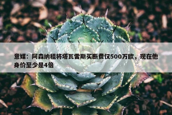 意媒：阿森纳租将塔瓦雷斯买断费仅500万欧，现在他身价至少是4倍