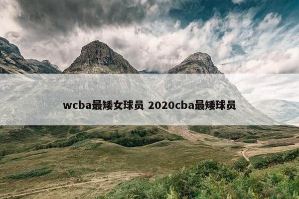 wcba最矮女球员 2020cba最矮球员