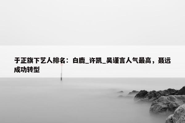 于正旗下艺人排名：白鹿_许凯_吴谨言人气最高，聂远成功转型