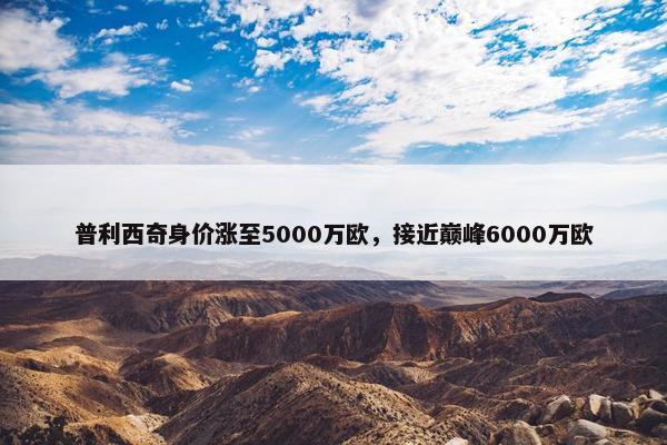 普利西奇身价涨至5000万欧，接近巅峰6000万欧