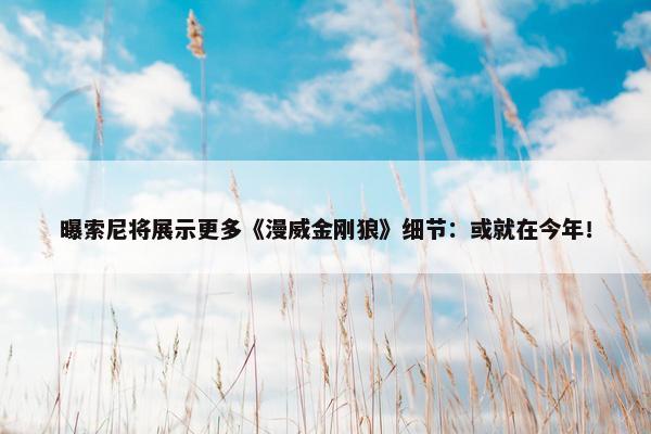 曝索尼将展示更多《漫威金刚狼》细节：或就在今年！