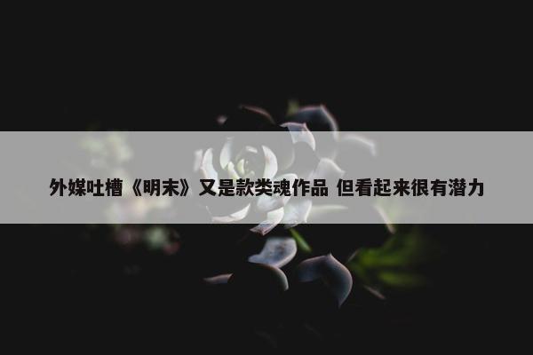 外媒吐槽《明末》又是款类魂作品 但看起来很有潜力