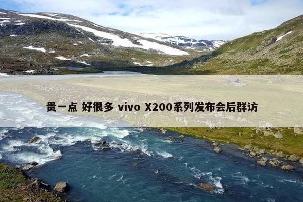 贵一点 好很多 vivo X200系列发布会后群访