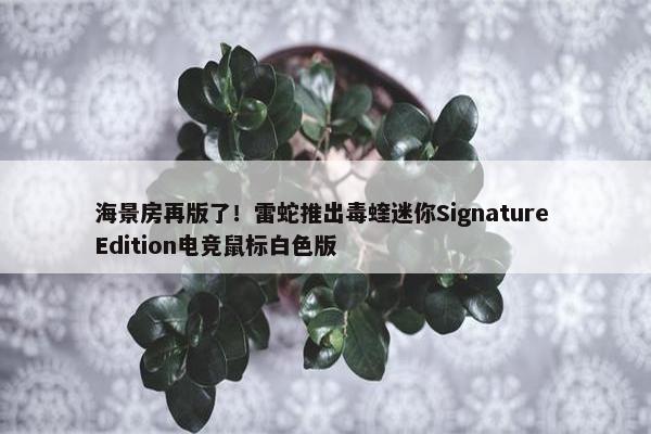 海景房再版了！雷蛇推出毒蝰迷你Signature Edition电竞鼠标白色版