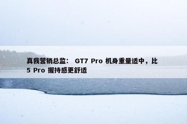 真我营销总监： GT7 Pro 机身重量适中，比 5 Pro 握持感更舒适