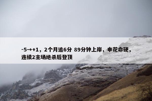 -5→+1，2个月追6分 89分钟上岸，申花命硬，连续2主场绝杀后登顶