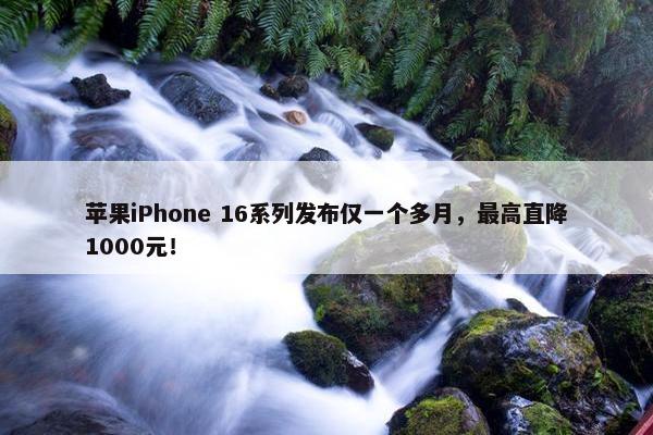 苹果iPhone 16系列发布仅一个多月，最高直降1000元！