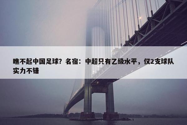 瞧不起中国足球？名宿：中超只有乙级水平，仅2支球队实力不错