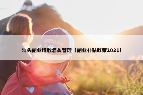 汕头副业增收怎么管理（副业补贴政策2021）