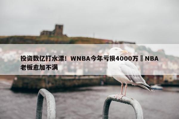 投资数亿打水漂！WNBA今年亏损4000万️NBA老板愈加不满