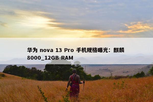 华为 nova 13 Pro 手机规格曝光：麒麟 8000_12GB RAM