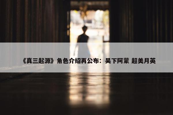 《真三起源》角色介绍再公布：吴下阿蒙 超美月英