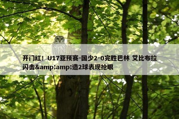 开门红！U17亚预赛-国少2-0完胜巴林 艾比布拉闪击&amp;造2球表现抢眼