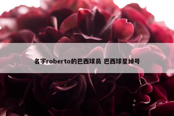 名字roberto的巴西球员 巴西球星绰号