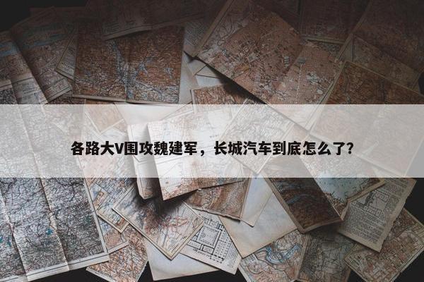 各路大V围攻魏建军，长城汽车到底怎么了？