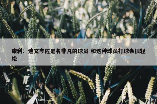 康利：迪文岑佐是名非凡的球员 和这种球员打球会很轻松