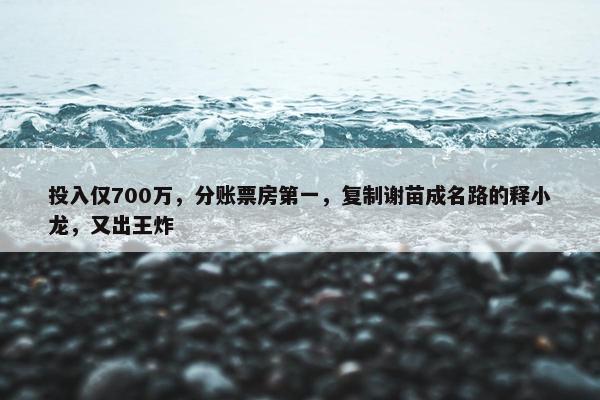 投入仅700万，分账票房第一，复制谢苗成名路的释小龙，又出王炸