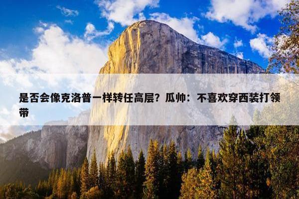 是否会像克洛普一样转任高层？瓜帅：不喜欢穿西装打领带