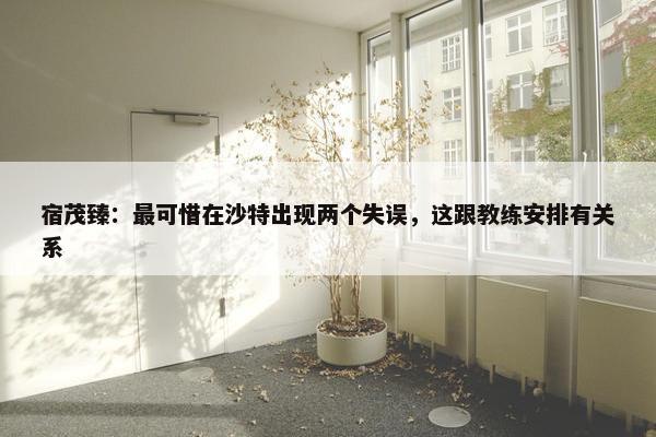 宿茂臻：最可惜在沙特出现两个失误，这跟教练安排有关系