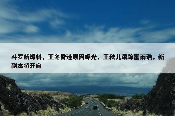 斗罗新爆料，王冬昏迷原因曝光，王秋儿跟踪霍雨浩，新副本将开启