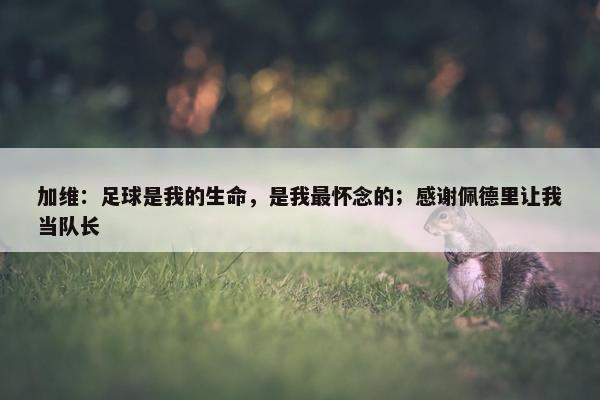 加维：足球是我的生命，是我最怀念的；感谢佩德里让我当队长