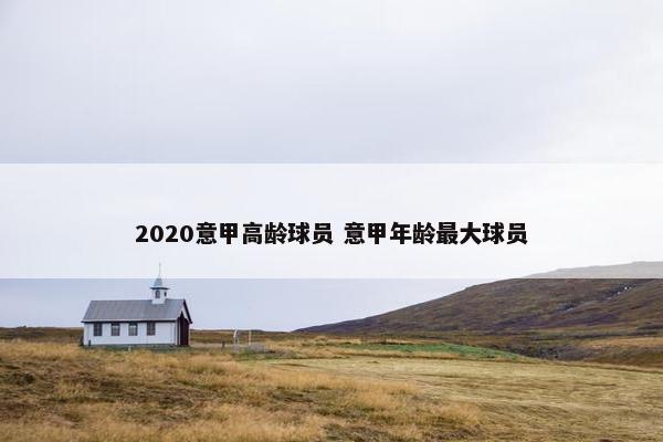 2020意甲高龄球员 意甲年龄最大球员