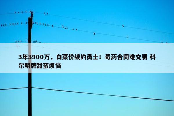 3年3900万，白菜价续约勇士！毒药合同难交易 科尔明牌甜蜜烦恼