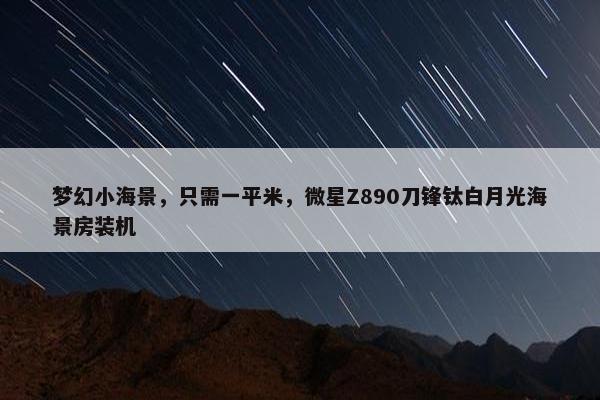 梦幻小海景，只需一平米，微星Z890刀锋钛白月光海景房装机