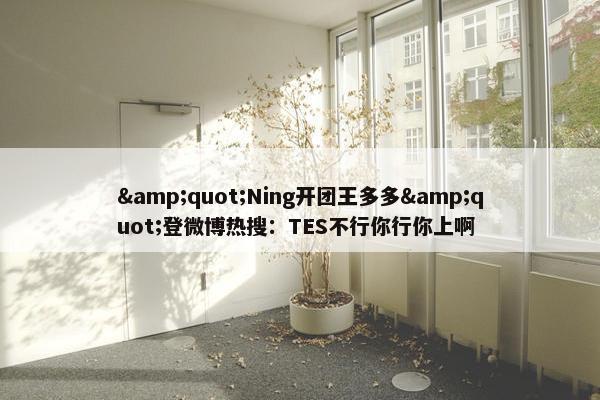 &quot;Ning开团王多多&quot;登微博热搜：TES不行你行你上啊