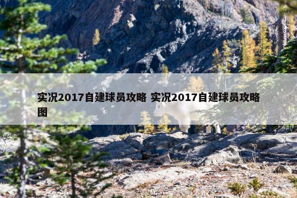 实况2017自建球员攻略 实况2017自建球员攻略图