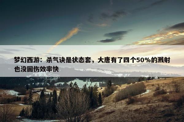 梦幻西游：杀气诀是状态套，大唐有了四个50%的溅射也没固伤效率快