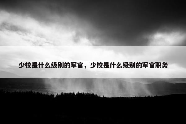 少校是什么级别的军官，少校是什么级别的军官职务