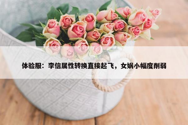 体验服：李信属性转换直接起飞，女娲小幅度削弱