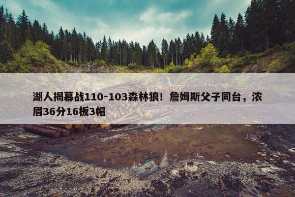 湖人揭幕战110-103森林狼！詹姆斯父子同台，浓眉36分16板3帽