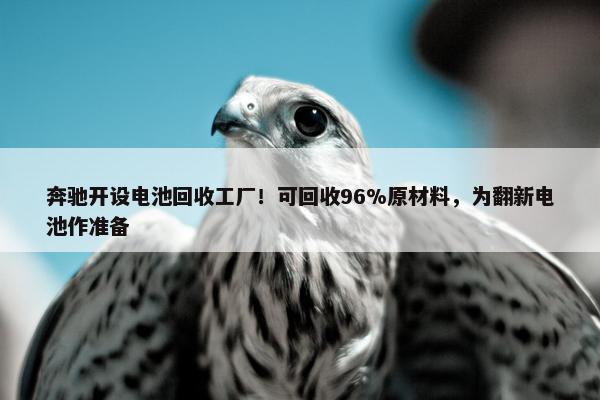 奔驰开设电池回收工厂！可回收96%原材料，为翻新电池作准备