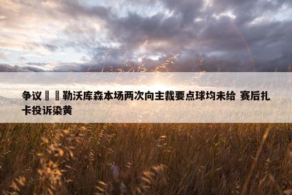 争议❓️勒沃库森本场两次向主裁要点球均未给 赛后扎卡投诉染黄