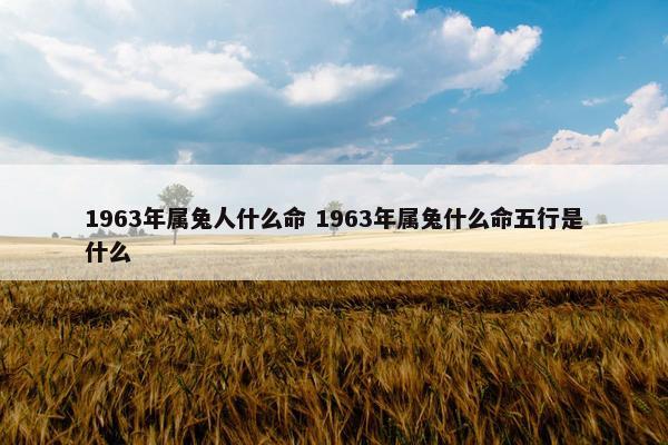 1963年属兔人什么命 1963年属兔什么命五行是什么