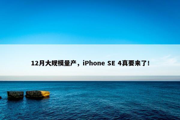 12月大规模量产，iPhone SE 4真要来了！