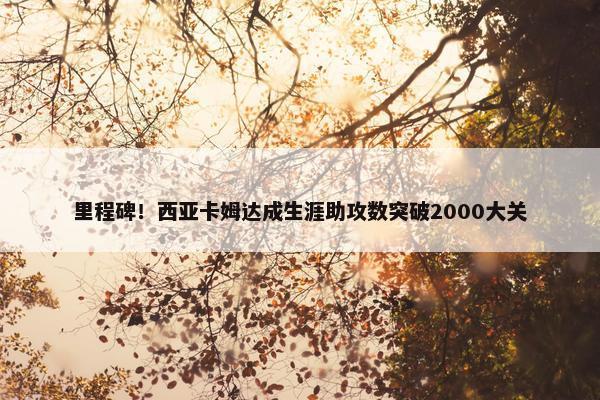 里程碑！西亚卡姆达成生涯助攻数突破2000大关