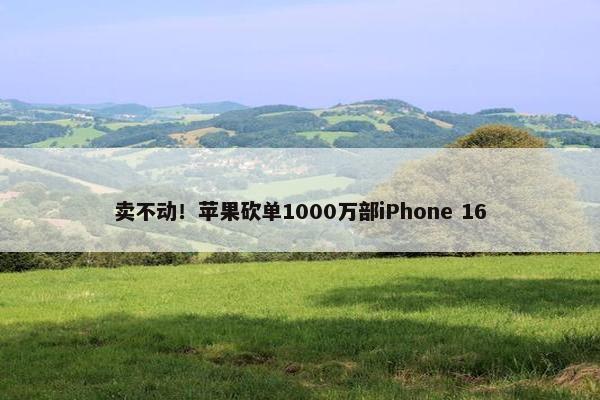 卖不动！苹果砍单1000万部iPhone 16