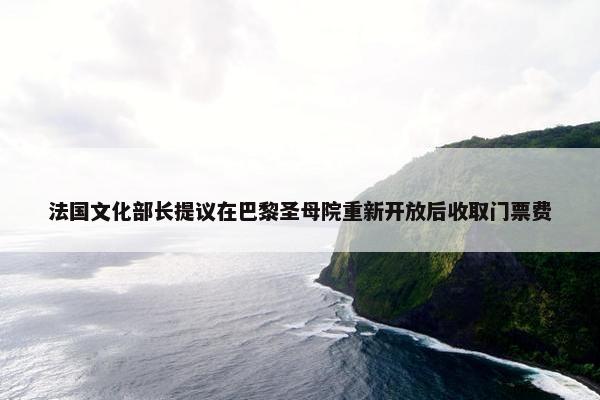 法国文化部长提议在巴黎圣母院重新开放后收取门票费