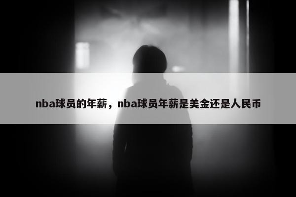 nba球员的年薪，nba球员年薪是美金还是人民币