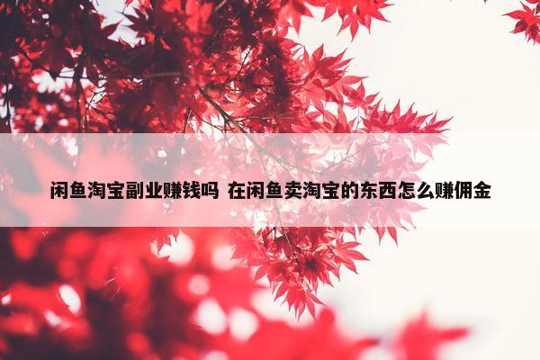 闲鱼淘宝副业赚钱吗 在闲鱼卖淘宝的东西怎么赚佣金