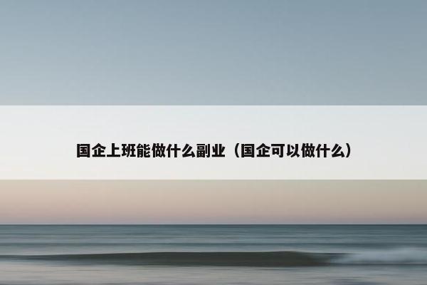 国企上班能做什么副业（国企可以做什么）