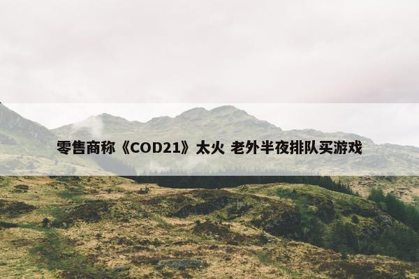 零售商称《COD21》太火 老外半夜排队买游戏